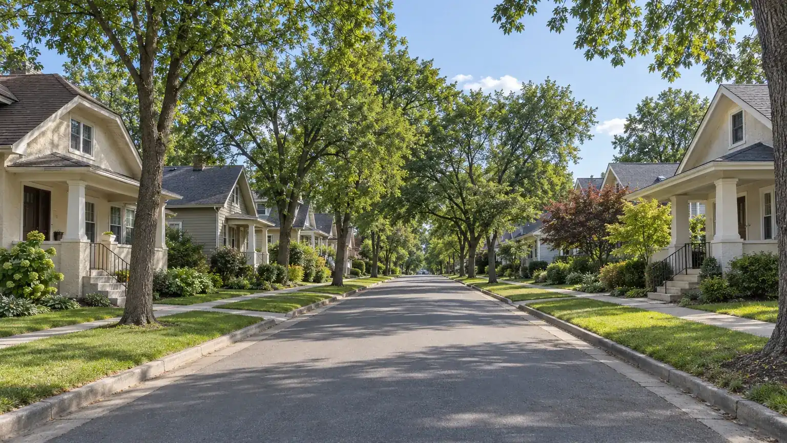 Typical neighborhood street in the Minneapolis area